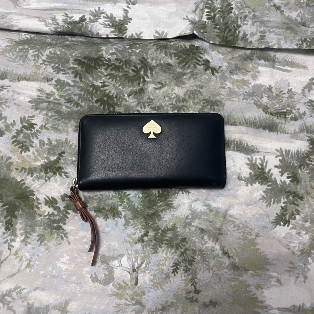 Kate Spade Black Wallet with Gold Logo